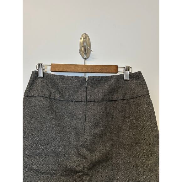 J. Crew Grey Virgin Wool & Metallic Box Pleat Pencil Skirt with Pockets Size 10 - Picture 5 of 7